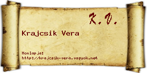 Krajcsik Vera névjegykártya
